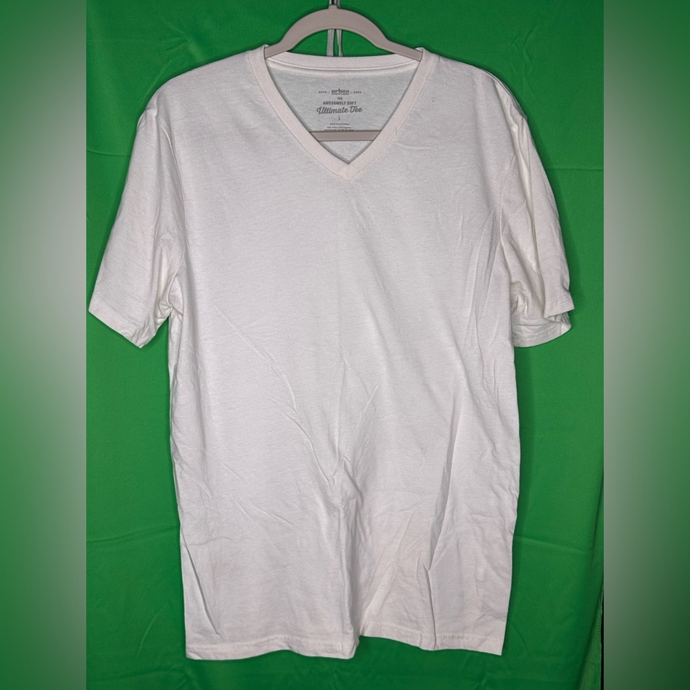 Men's White V-Neck T-Shirt